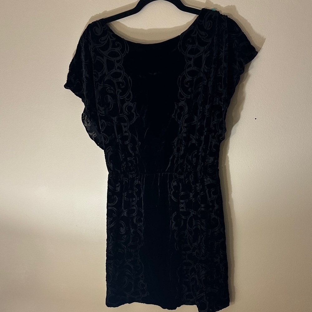 White House Black Market velvet Black Mini Dress